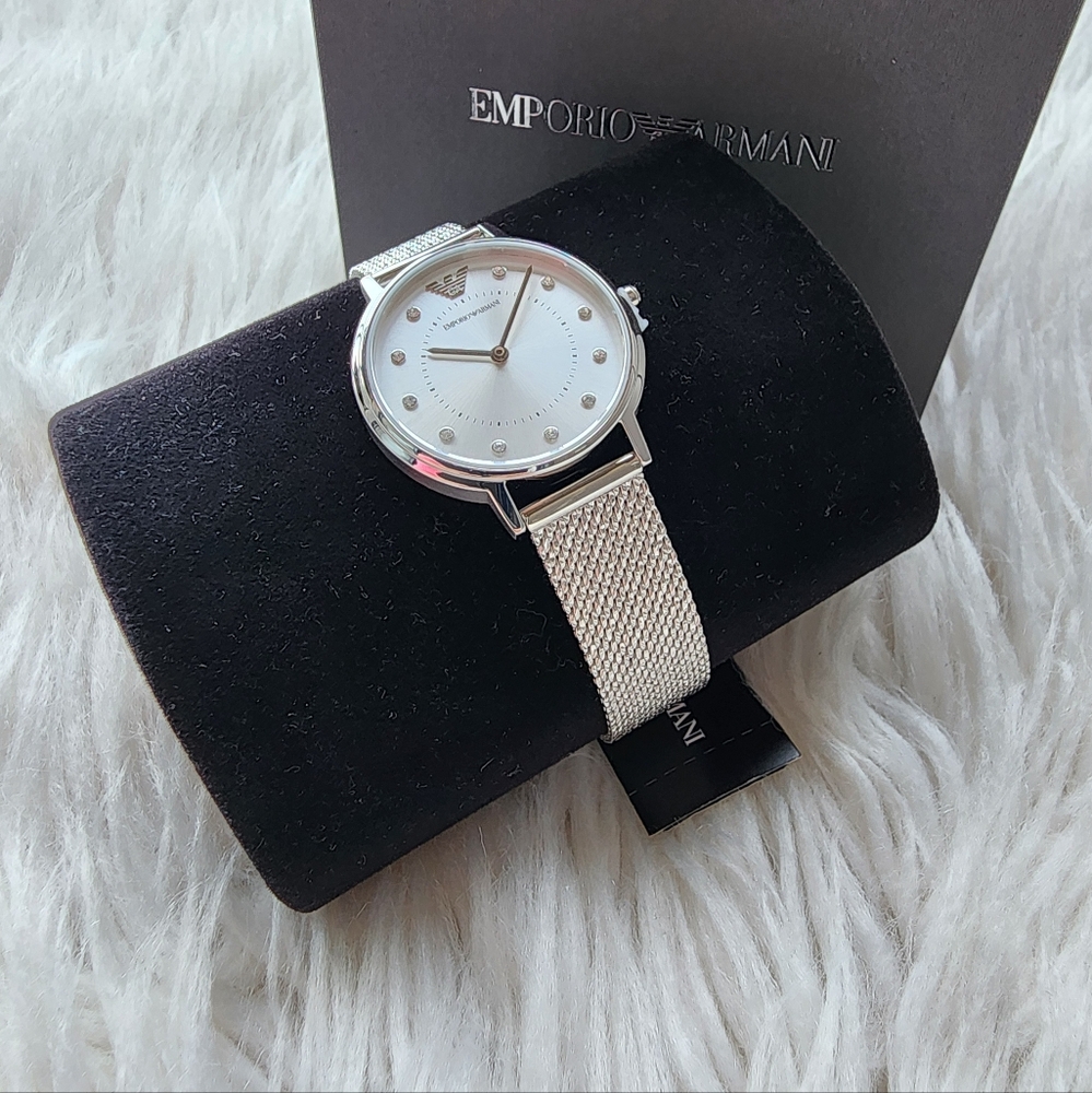 Emporio Armani Original Brand New Silver Women's Watch - Picture 10 of 13